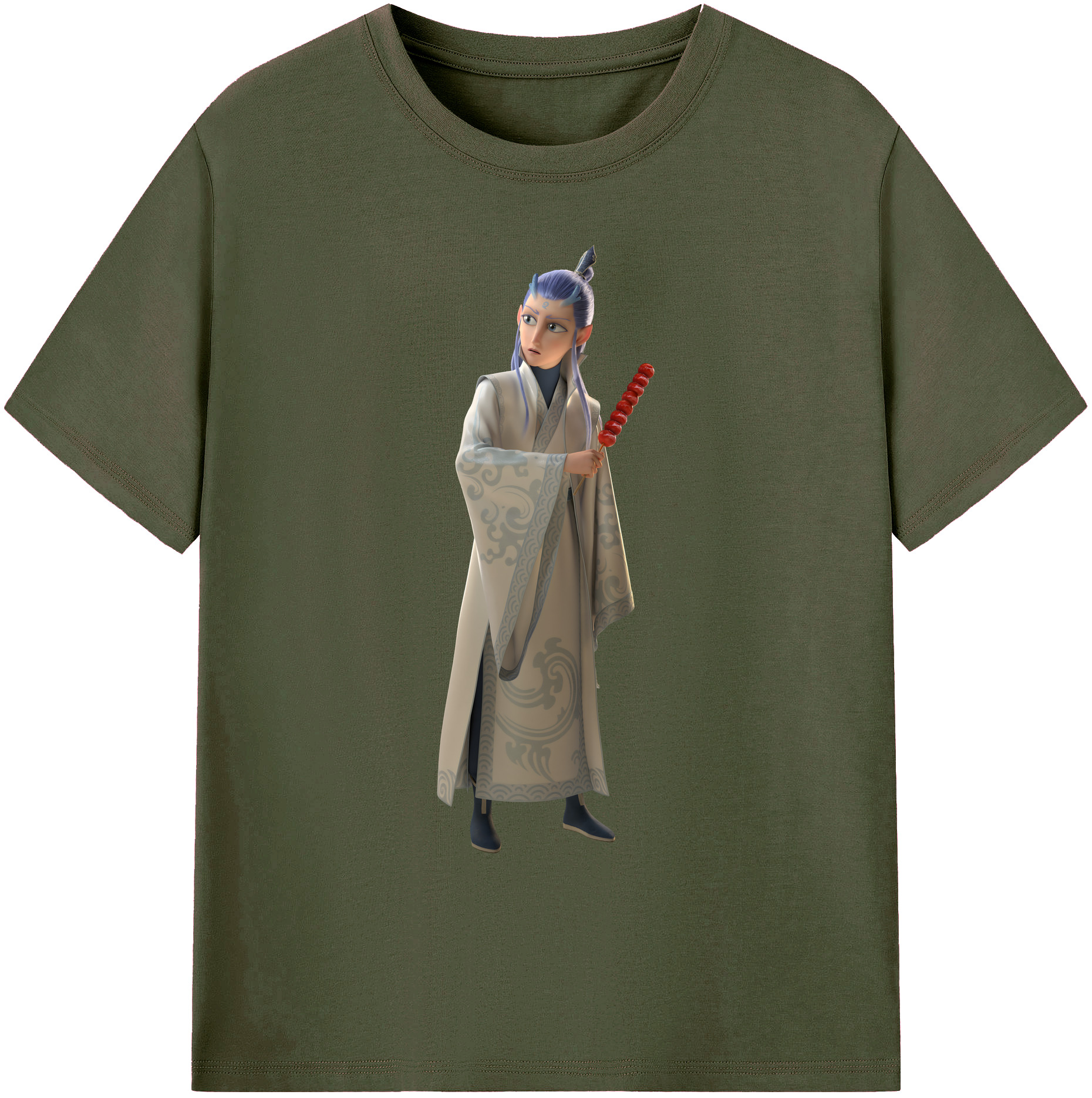 （画像用） Ne Zha 2 ナタ 魔童の大暴れ 綿100％ メンズ半袖Tシャツ｜肌触りやわらか＆通気性